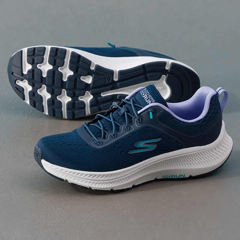 Women Shoes Skechers - Womens Running Shoes 128638-NVLV Navy Blue