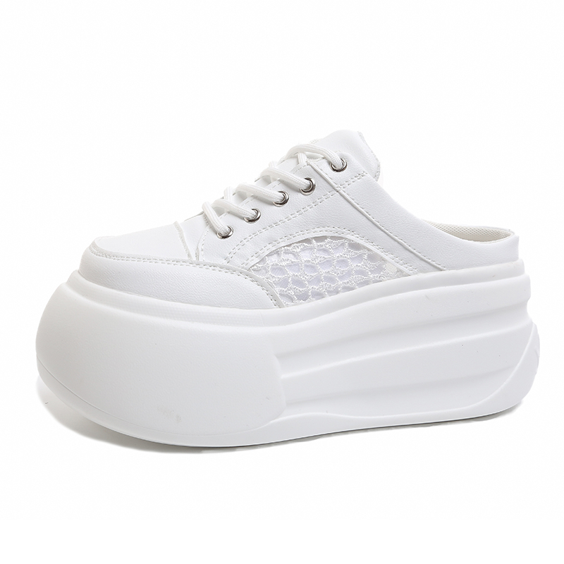 Wedge Heeled Sneaker - Women 7CM High Heels Chunky Slippers