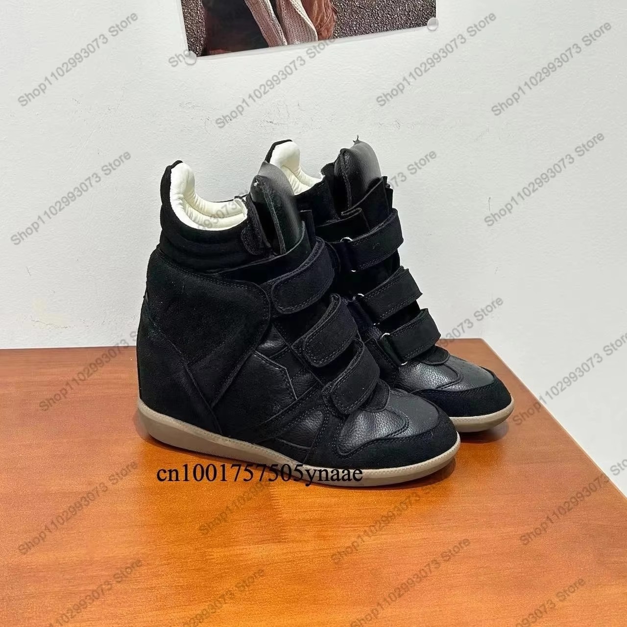 Wedge Heeled Sneaker - Women Hidden Wedge Heel High‑Top Sneakers