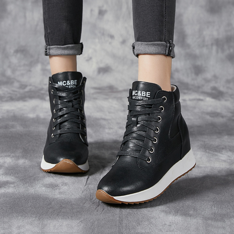 7CM Genuine Leather Women Ankl - Wedge Heeled Sneaker review and price