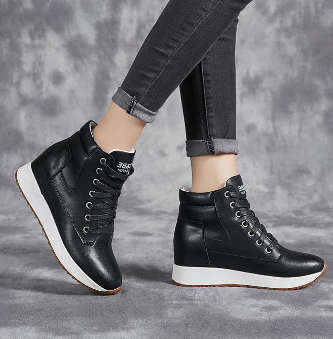 7CM Genuine Leather Women Ankl - Wedge Heeled Sneaker review and price