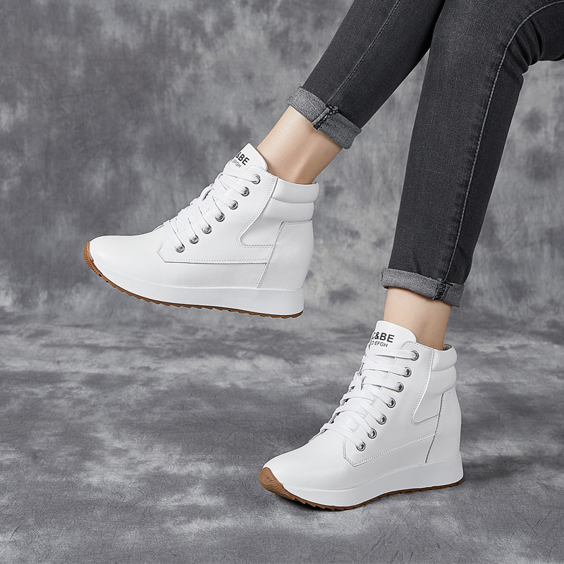 7CM Genuine Leather Women Ankl - Wedge Heeled Sneaker review and price