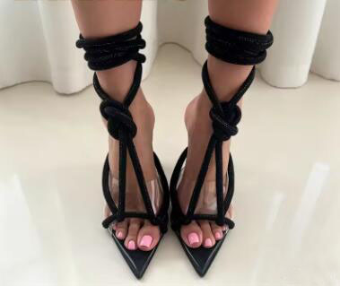 Beige White Black Clear PVC Ro - Clear Strap Heel review and price