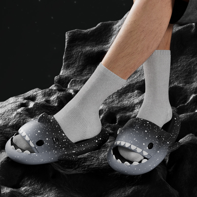 Cute Cartoon Shark Slippers Fo - Women'S Shoes To Men'S Size review and price