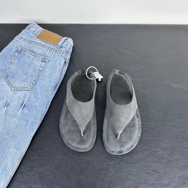 Korean Minimalist Suede Slingb - Thong Flat Sandal review and price