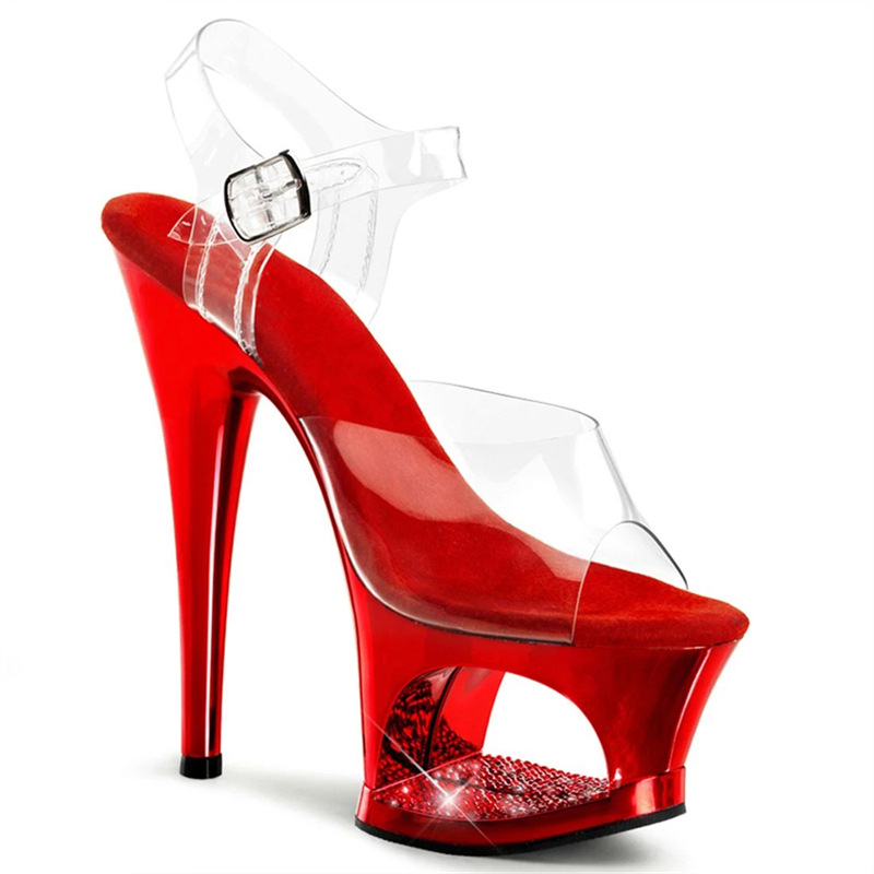 Pink Hollow Out Platform Stile - Clear Strap Heel review and price