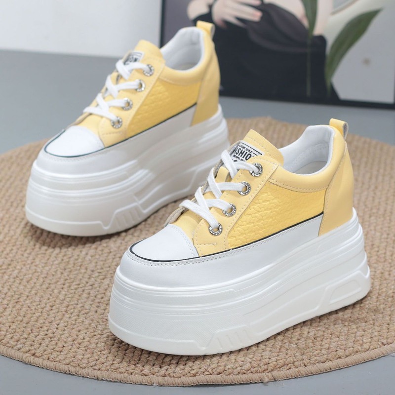 2026 New 10CM Genuine Leather  - Wedge Heeled Sneaker review and price