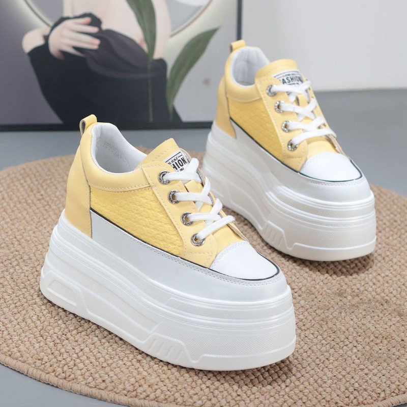 2026 New 10CM Genuine Leather  - Wedge Heeled Sneaker review and price