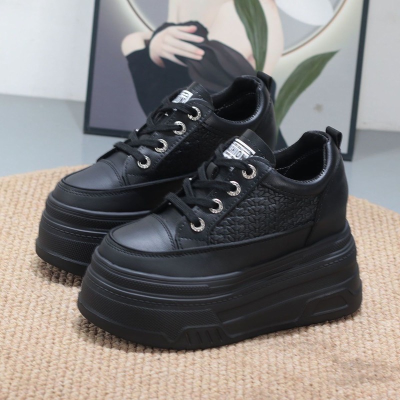 2026 New 10CM Genuine Leather  - Wedge Heeled Sneaker review and price