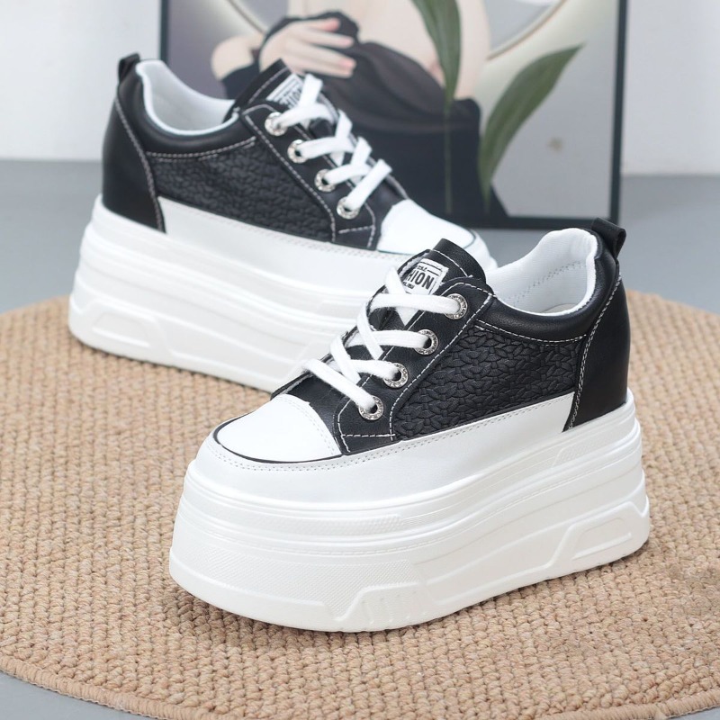 2026 New 10CM Genuine Leather  - Wedge Heeled Sneaker review and price