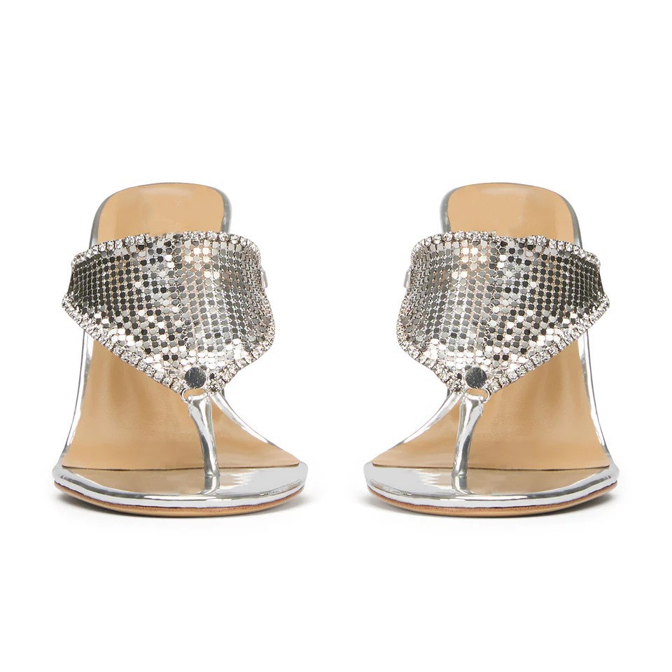 Women Silver Metallic Thong Mu - Thong Flat Sandal review and price