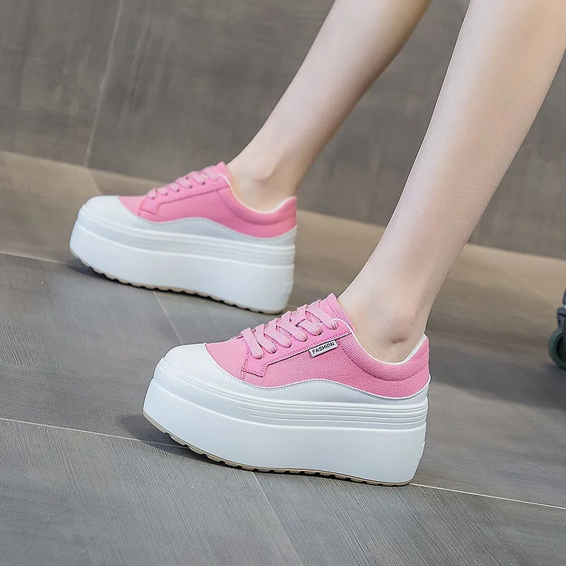 8cm New Canvas Genuine Leather - Wedge Heeled Sneaker review and price