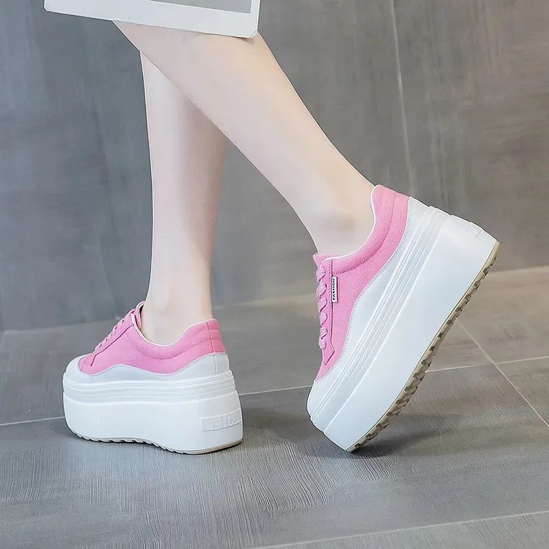 8cm New Canvas Genuine Leather - Wedge Heeled Sneaker review and price