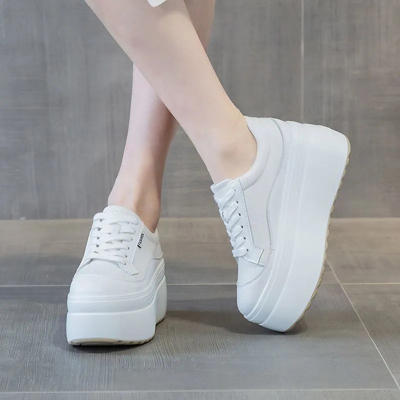 8cm New Canvas Genuine Leather - Wedge Heeled Sneaker review and price