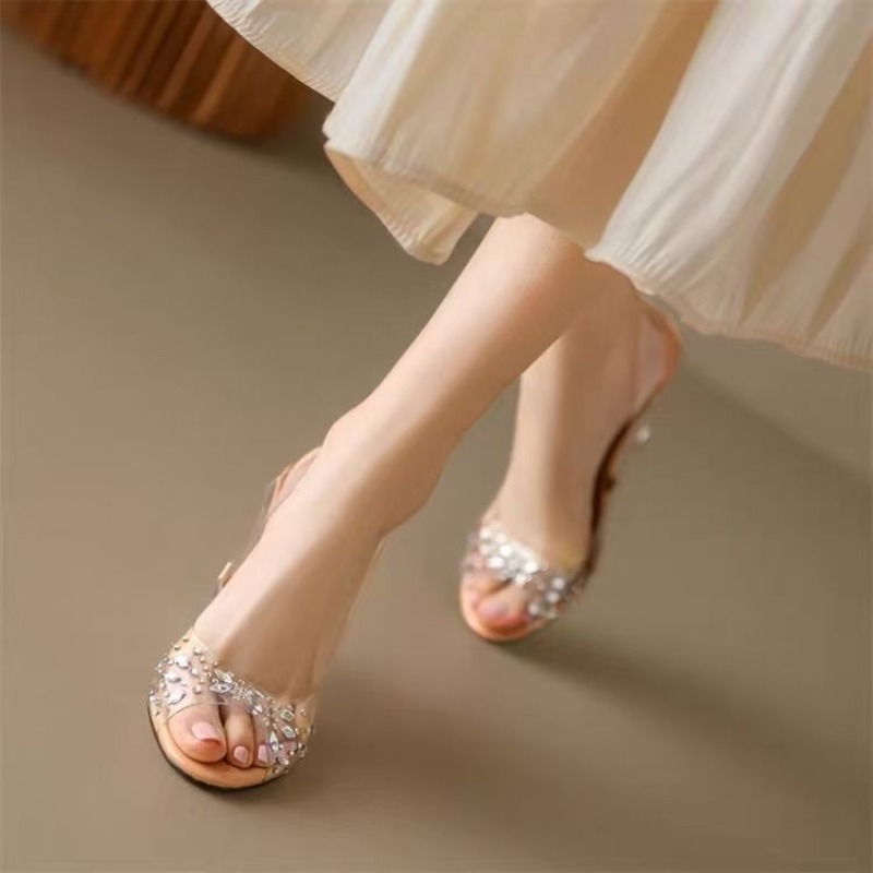 New Summer Clear PVC Peep Toe  - Clear Strap Heel review and price