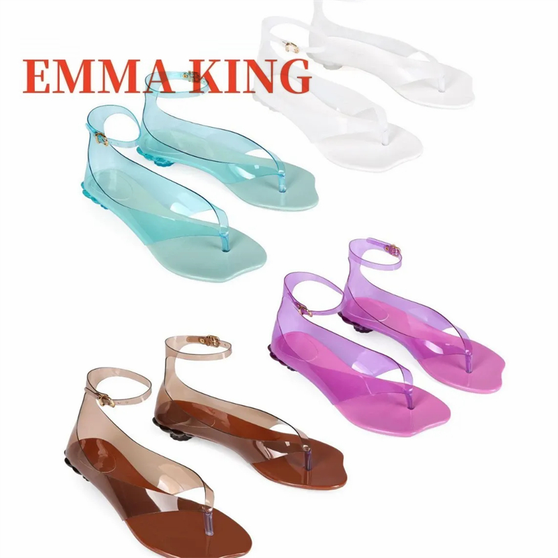 Women's Thong Jelly Sandals,20 - Clear Strap Heel review and price